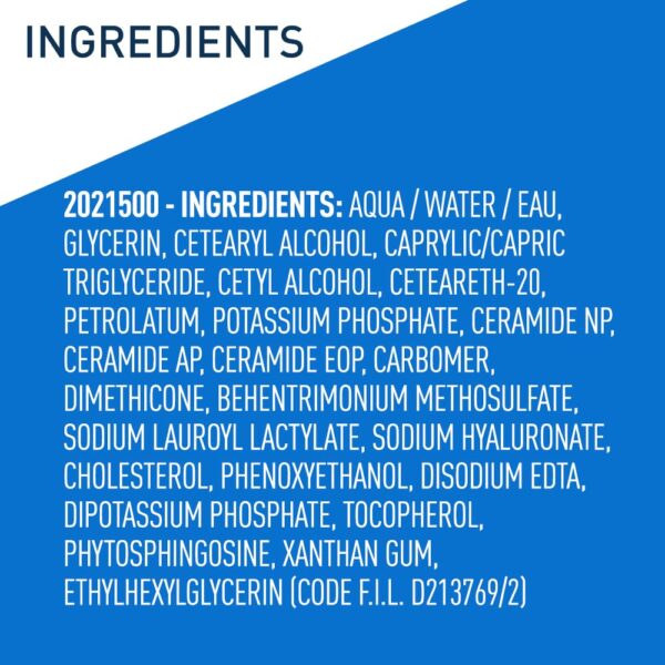 CeraVe Moisturizing Cream, Body and Face Moisturizer for Dry Skin, Body Cream with Hyaluronic Acid and Ceramides - Image 2