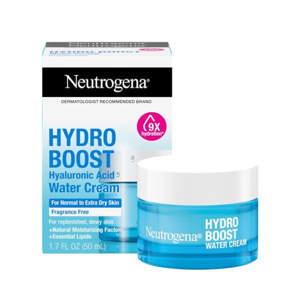 Neutrogena Hydro Boost Skincare Set, Hydro Boost Fragrance Free Water Cream Face Moisturizer, 1.7 fl oz