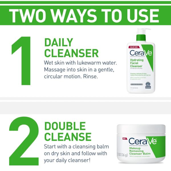 CeraVe Hydrating Facial Cleanser, Moisturizing Face Wash For Dry Skin, Hyaluronic Acid + Ceramides - Image 4