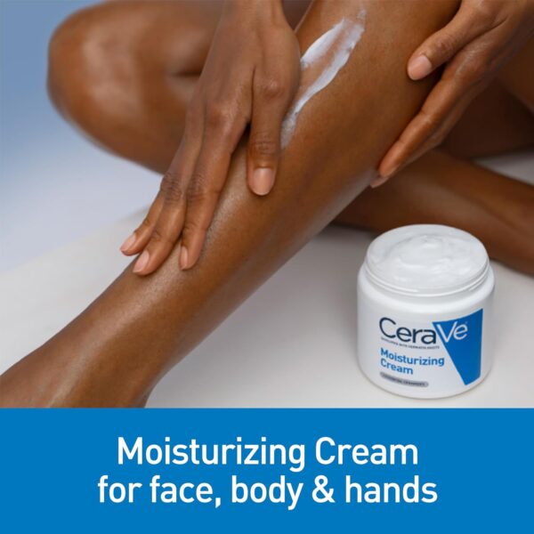 CeraVe Moisturizing Cream, Body and Face Moisturizer for Dry Skin, Body Cream with Hyaluronic Acid and Ceramides - Image 6